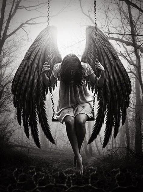 fallen angel black and white|Captivating Black and White Fallen Angel Art .